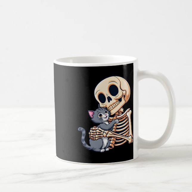 Taza De Café Sostengo Un Gato Cute De Gato Halloween Disstume C (Derecha)