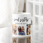 Taza De Café Soul Sisters 3 Collage de fotos Keepsake<br><div class="desc">Celebra la hermandad con la taza de café de Sisters 3 Collage de fotos Keepsake. Esta vibrante taza presenta un impresionante collage de tres preciadas fotos, capturando momentos especiales compartidos con tus hermanas. El diseño rosa intenso aporta un toque divertido y elegante, lo que lo convierte en una pieza destacada...</div>