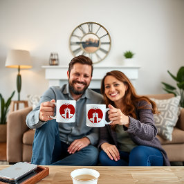 Taza De Café Soulmates en armonía Parejas personalizadas Mug