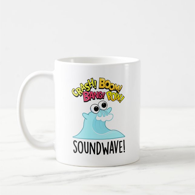 Taza De Café Sound Wave Funny Ocean Pun (Izquierda)