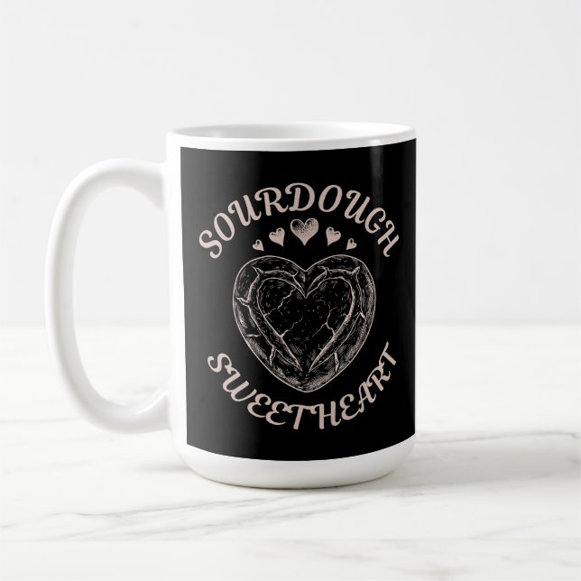 Taza De Café Sourdough Sweetheart Funny Valentine Heart Bread (Izquierda)
