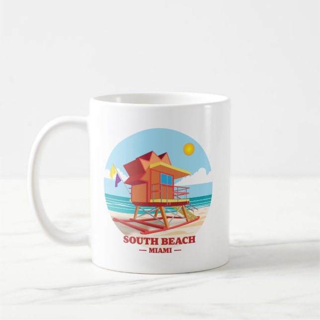Taza De Café South Beach Miami Florida (Izquierda)