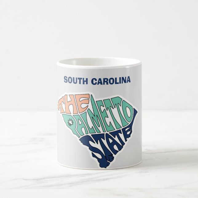 Taza De Café South Carolina Nickname Word Art (Centro)