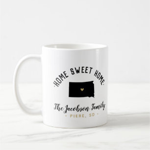 Taza De Café South Dakota Home Sweet Home Family Monogram Mug