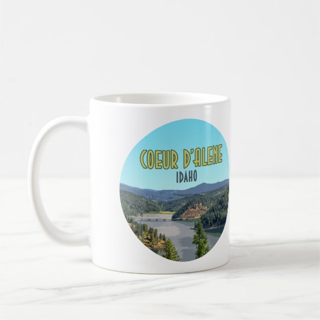 Taza De Café Souvenir Coeur d'Alene Idaho (Izquierda)