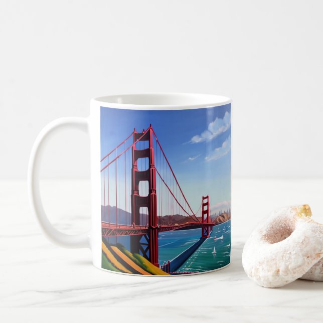 Taza De Café Souvenir del puente Golden Gate (Con donut)
