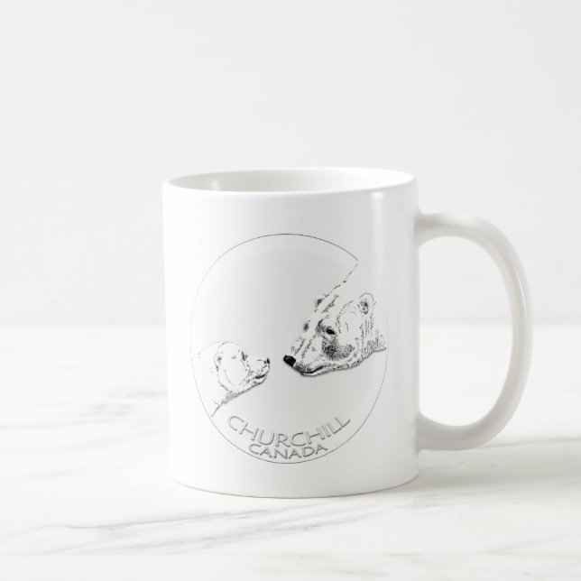 Taza De Café Souvenirs de Churchill Camisetas y regalos de osos (Derecha)