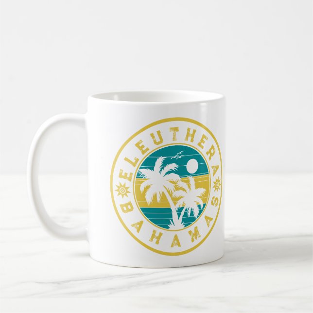 Taza De Café Souvenirs de palmeras Eleuthera Island Bahamas (Izquierda)
