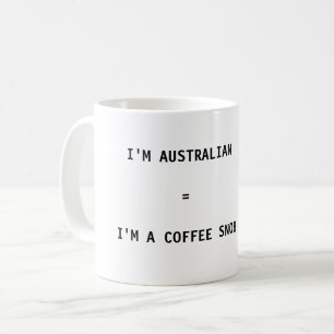 Taza de café - soy australiano = yo soy un snob