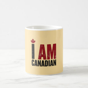 Taza De Café Soy canadiense - Declaración patriótica y hoja de 