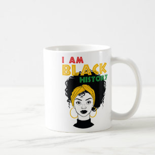 Taza De Café Soy Chica de la Historia Negra Afro Amor Afroameri