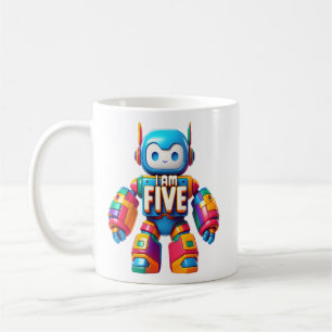 Taza De Café Soy cinco robots para niños Robótico tecnológico d