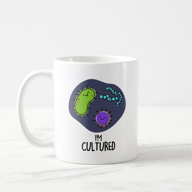 Taza De Café Soy Cultured Funny Bacteria Pun (Izquierda)