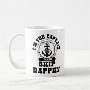 Taza De Café Soy el capitán que hago que el barco se haga reali