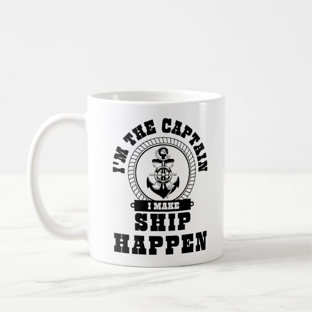 Taza De Café Soy el capitán que hago que el barco se haga reali (Izquierda)