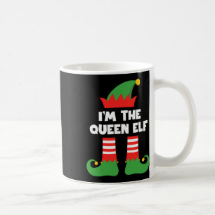 Taza De Café Soy el grupo familiar Queen Elf Funny Xmas Matchin