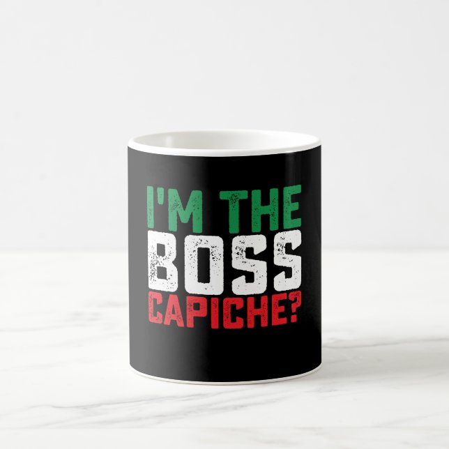 Taza De Café Soy El Jefe Capiche Divertido Italiano (Centro)