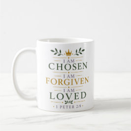 Taza De Café Soy Elegido Perdonado Amado Ánimo Bíblico