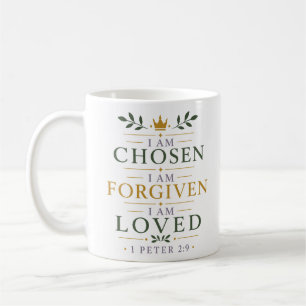 Taza De Café Soy Elegido Perdonado Amado Ánimo Bíblico