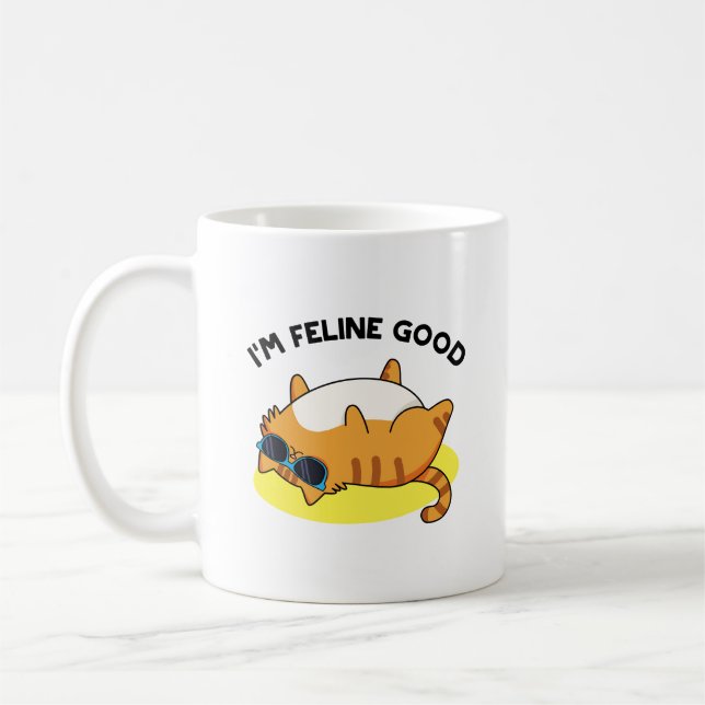 Taza De Café Soy Feline Good Funny Fat Cat Pun (Izquierda)