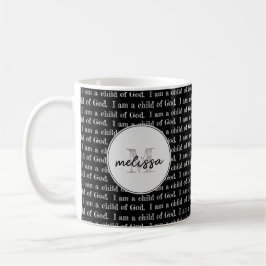 Taza De Café Soy hijo de Dios Negro Personalizado