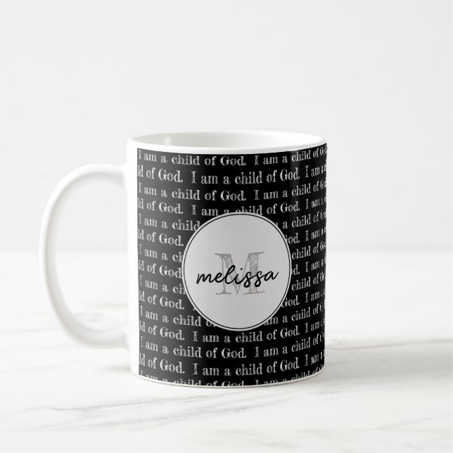 Taza De Café Soy hijo de Dios Negro Personalizado (Izquierda)