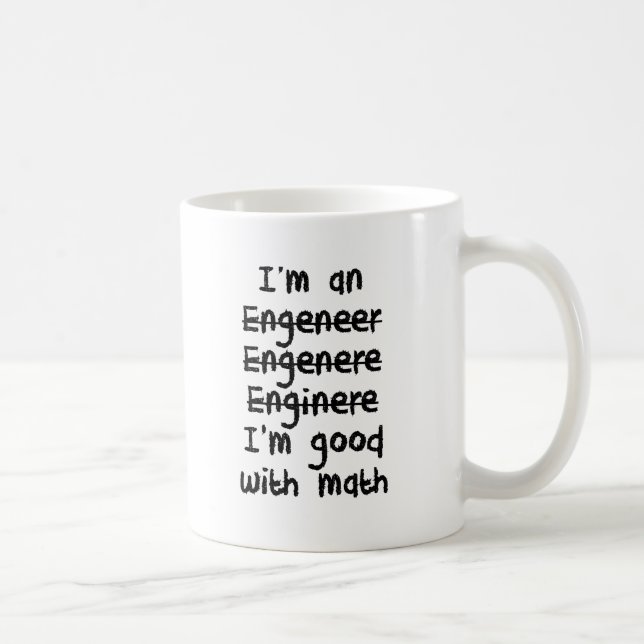 Taza De Café Soy ingeniero que soy bueno en la matemáticas (Derecha)