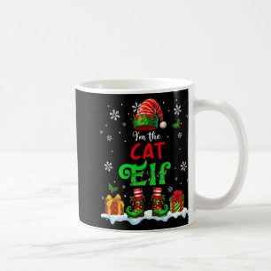 Taza De Café Soy la familia de dueños de gatos Elf Navidades El