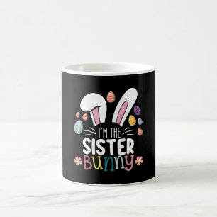 Taza De Café Soy la hermana Bunny Pascua familiar coincidente