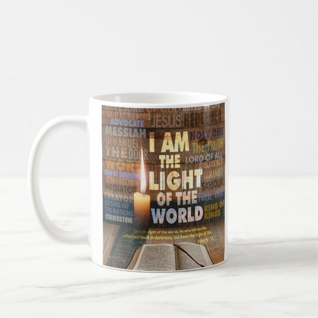 Taza De Café Soy la Luz del Mundo - Juan 8:12 (Izquierda)