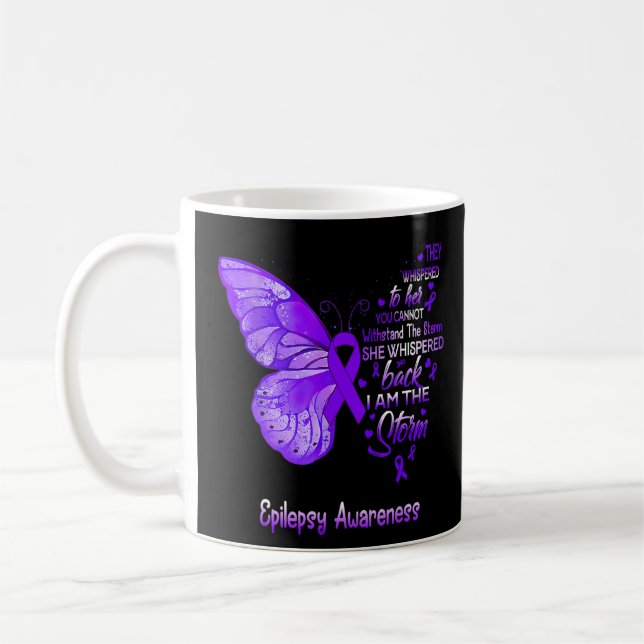 Taza De Café Soy La Mariposa De Conciencia De La Epilepsia De T (Izquierda)