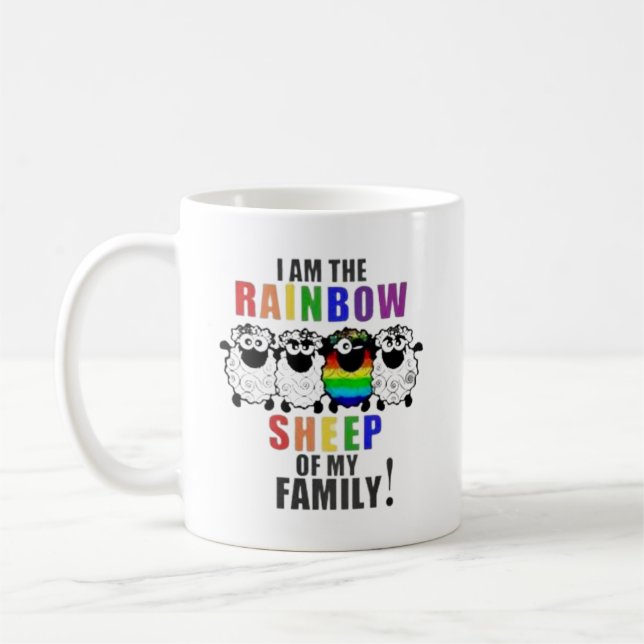 Taza De Café Soy La Oveja Arcoiris Del Café Familiar  (Izquierda)