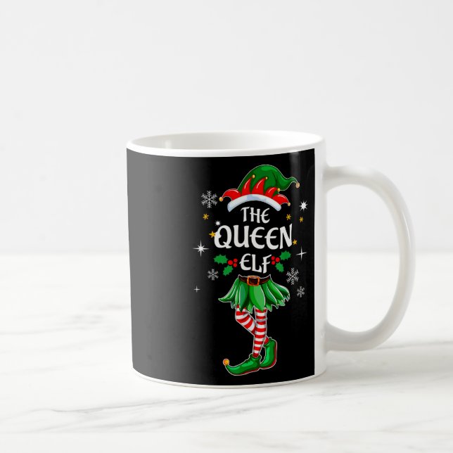 Taza De Café Soy la Reina Elf que coteja Navidades disfrazarse  (Derecha)