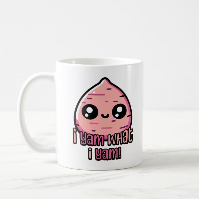 Taza De Café ¡Soy Lo Que Soy! Clásico Cute Yam Pun (Izquierda)