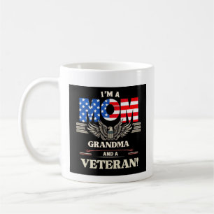 Taza De Café Soy mamá, abuela y veterana