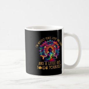 Taza De Café Soy mayormente paz amor y luz y un poco vete a la