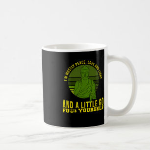 Taza De Café Soy mayormente paz amor y luz Yoga Buda Religión