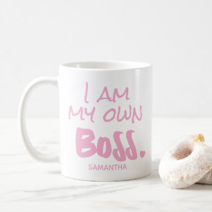 Taza De Café Soy mi propio jefe Empresario de Negocios Rosados
