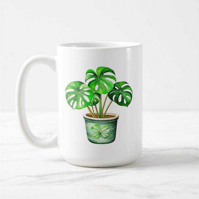 Taza De Café Soy Monstera sin mi café | Graciosa Planta Pun (Izquierda)