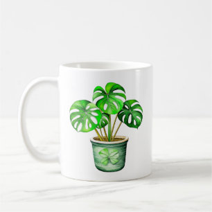 Taza De Café Soy Monstera sin mi café Graciosa Planta Pun