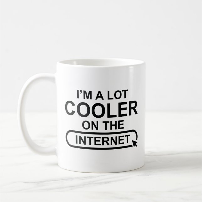 Taza De Café Soy mucho más genial en Internet (Izquierda)