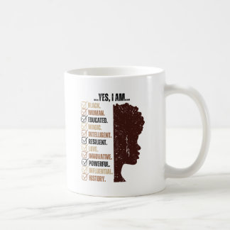 Taza De Café Soy mujer negra educada Melanin Historia Negra
