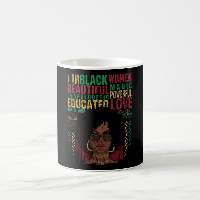Taza De Café Soy Mujer Negra Hermosa Poderosa Historia Negra (Centro)