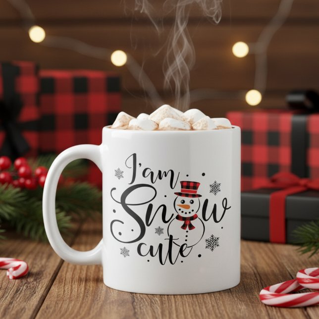 Taza De Café Soy Nieve Cute Divertida Vacante Snowman (I am Snow Cute Fun Holiday Snowman Coffee Mug)
