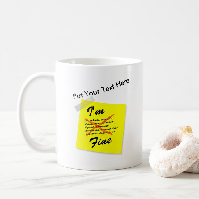 Taza De Café Soy nota de post-it fina (Con donut)