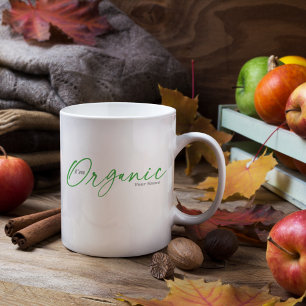 Taza De Café Soy orgánico Té de escritura manuscrita mínima y
