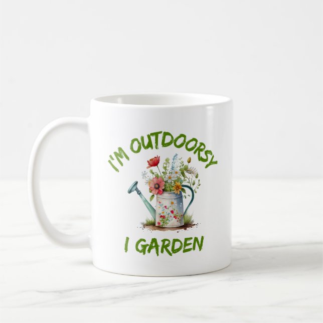 Taza De Café Soy Outdoorsy I Garden | Jardinería divertida (Izquierda)