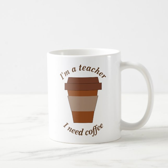 Taza De Café Soy profesor. Necesito el café (Derecha)
