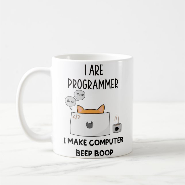 Taza De Café Soy programador de gatos de caca de gatos (Izquierda)