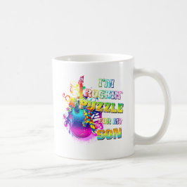 Taza De Café Soy Rockin al rompecabezas para mi hijo